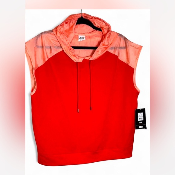 Avia Jackets & Blazers - Avia Windbreaker Jacket Womens Size M Orange Hooded Sleeveless Lightweight NEW